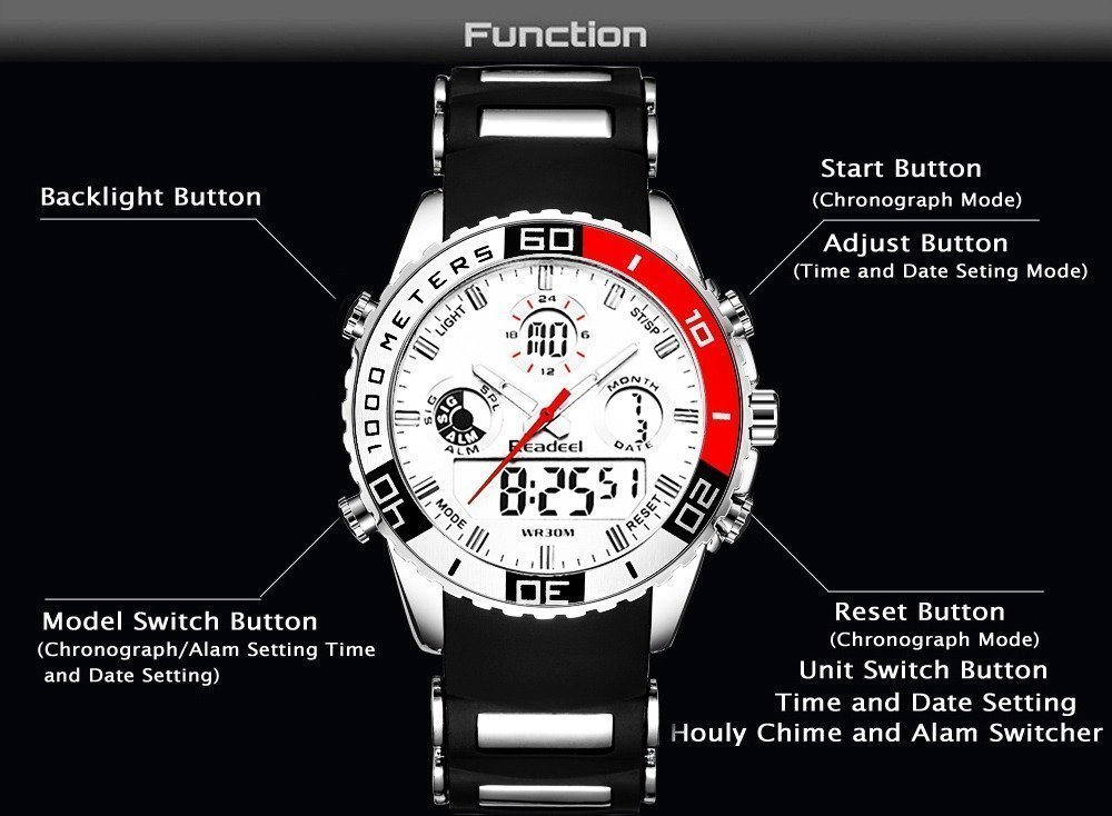 Readeel Digital Analog Dual Time Wrist Watch (12)