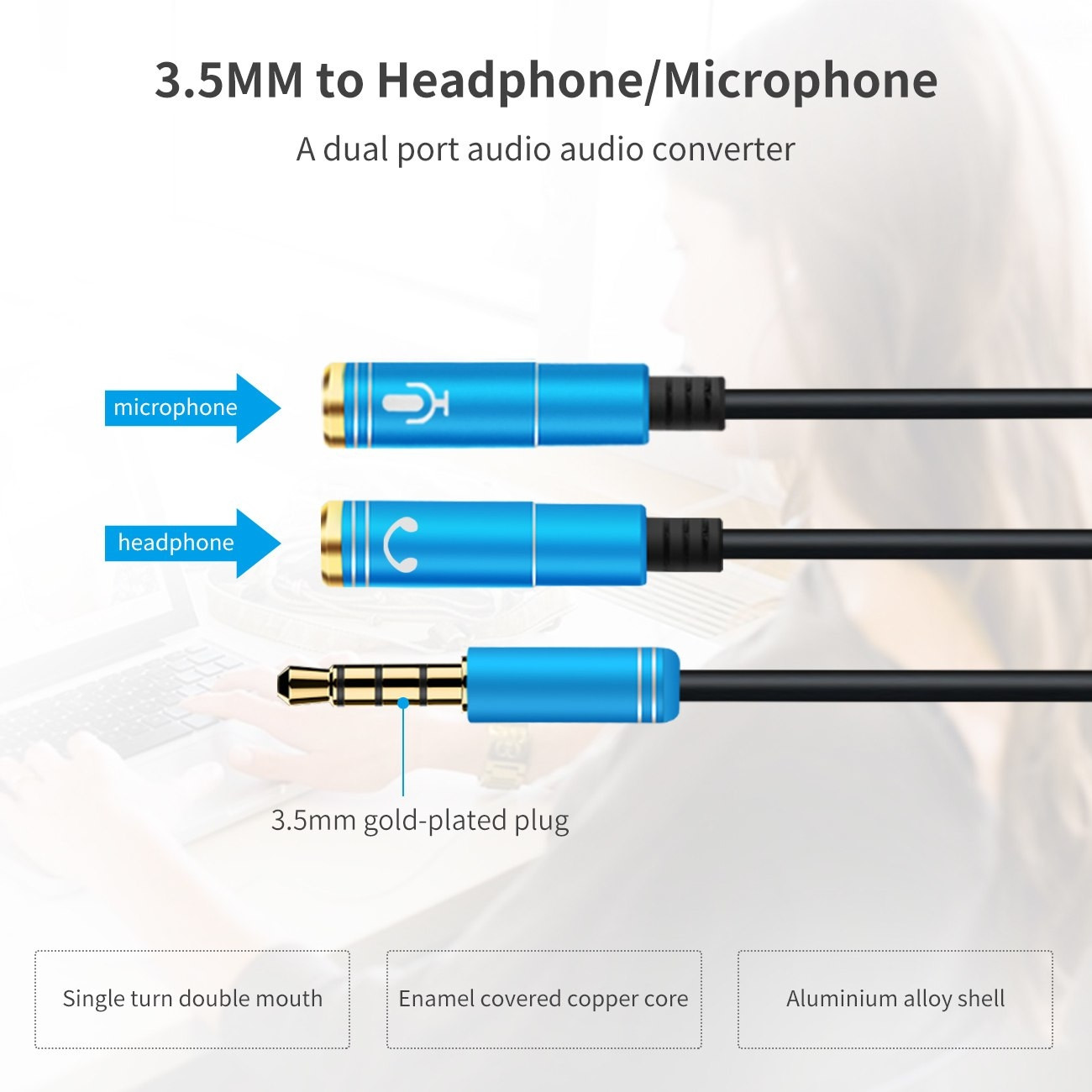 Headphone Mic Audio Splitter Male To Female (9)