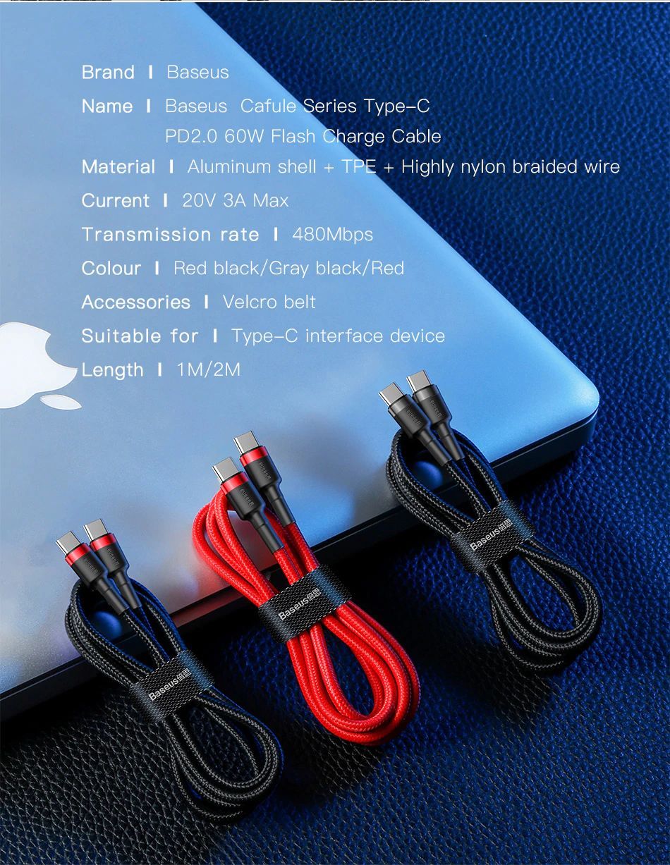 Baseus Usb Type C To Usb C Pd Quick Charge Cable (14)