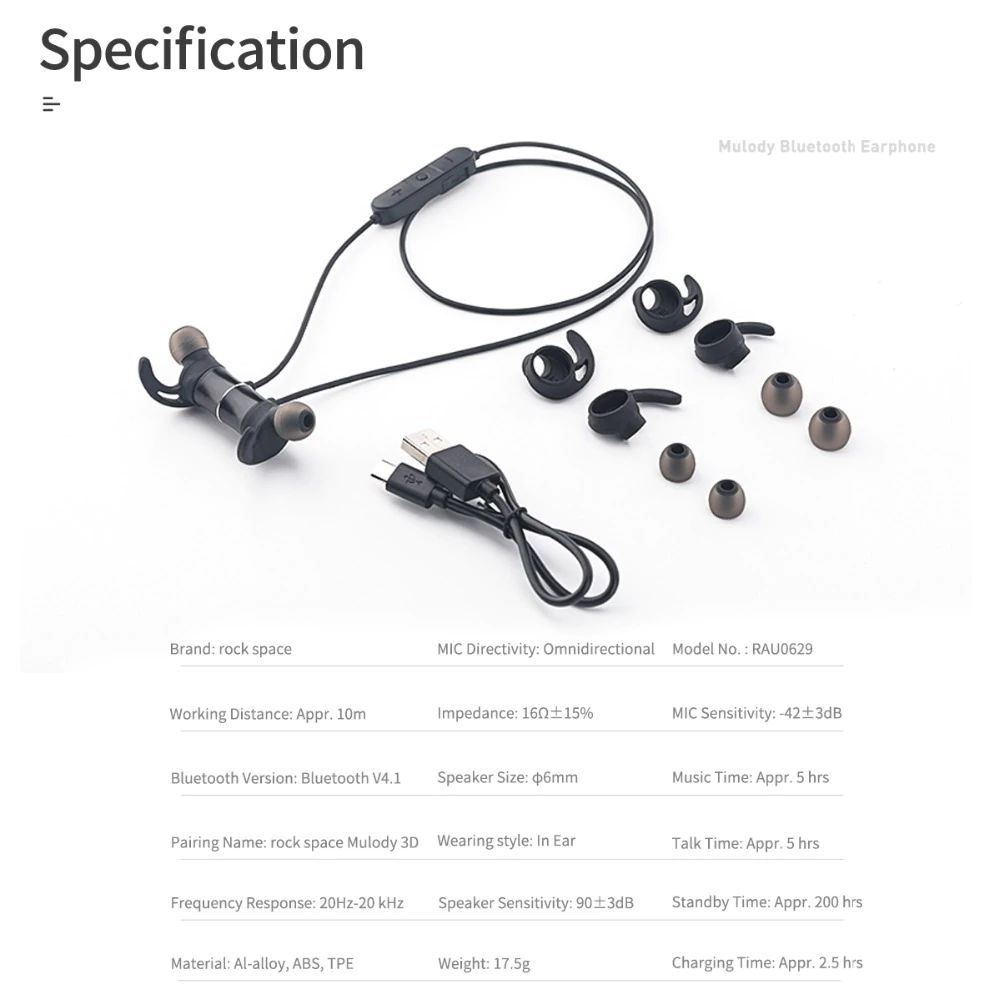 Rock Space Mulody Bluetooth Earphone With 3d Surround (8)
