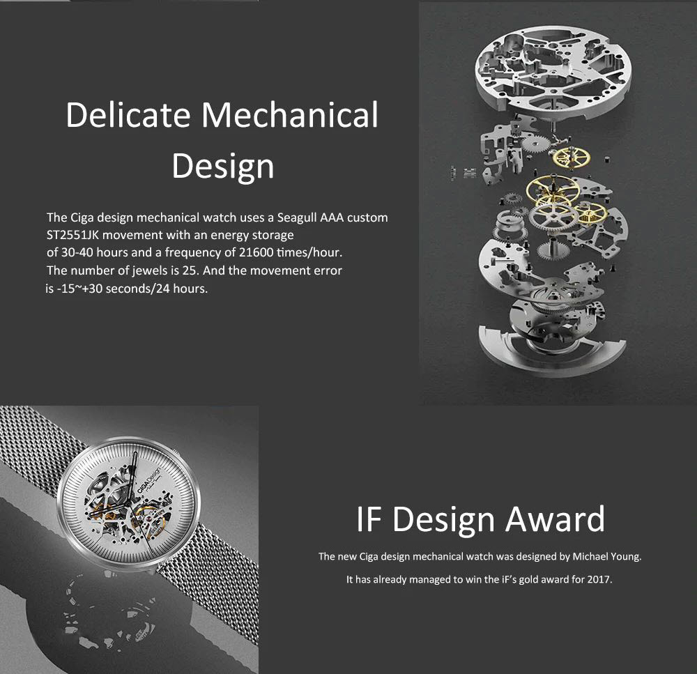 Xiaomi Ciga Design Hollow Out Mechanical Watch (1)