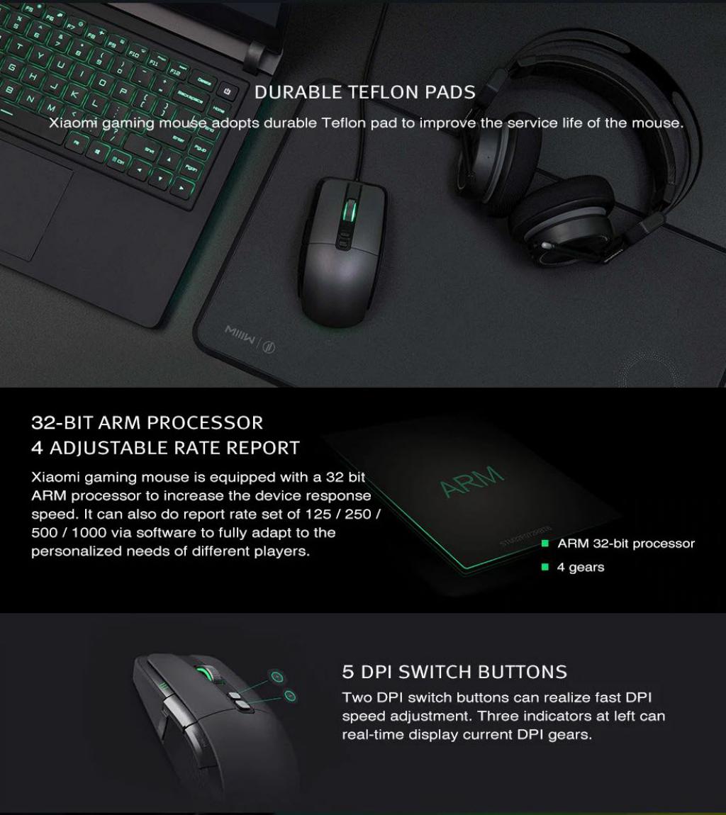 Xiaomi Wired Wireless Gaming Mouse With Rgb Lights (4)