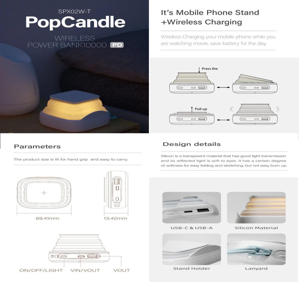 Mipow Pop Candle Pd 18w 10000mah Power Bank With Night Lamp (1)