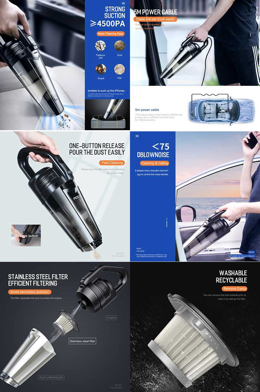 Rock Portable Wired Car Vacuum Cleaner (1)