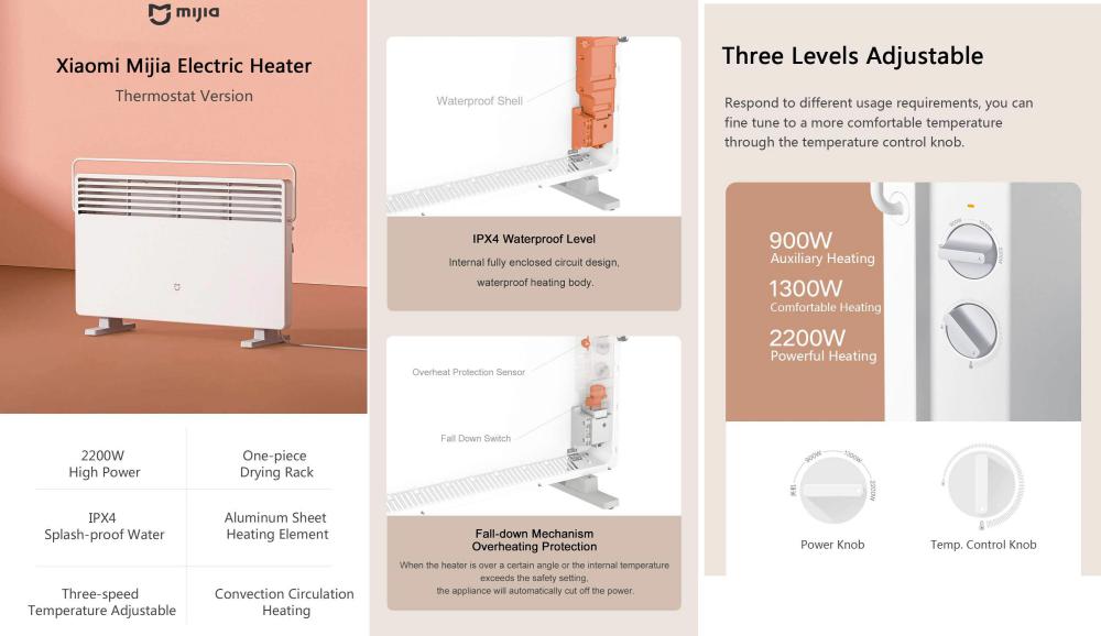 Xiaomi Mi Mijia Thermostat 2200w Electric Heater (3)