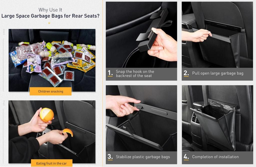 Baseus Car Organizer Pu Leather Back Seat Storage Bag (4)