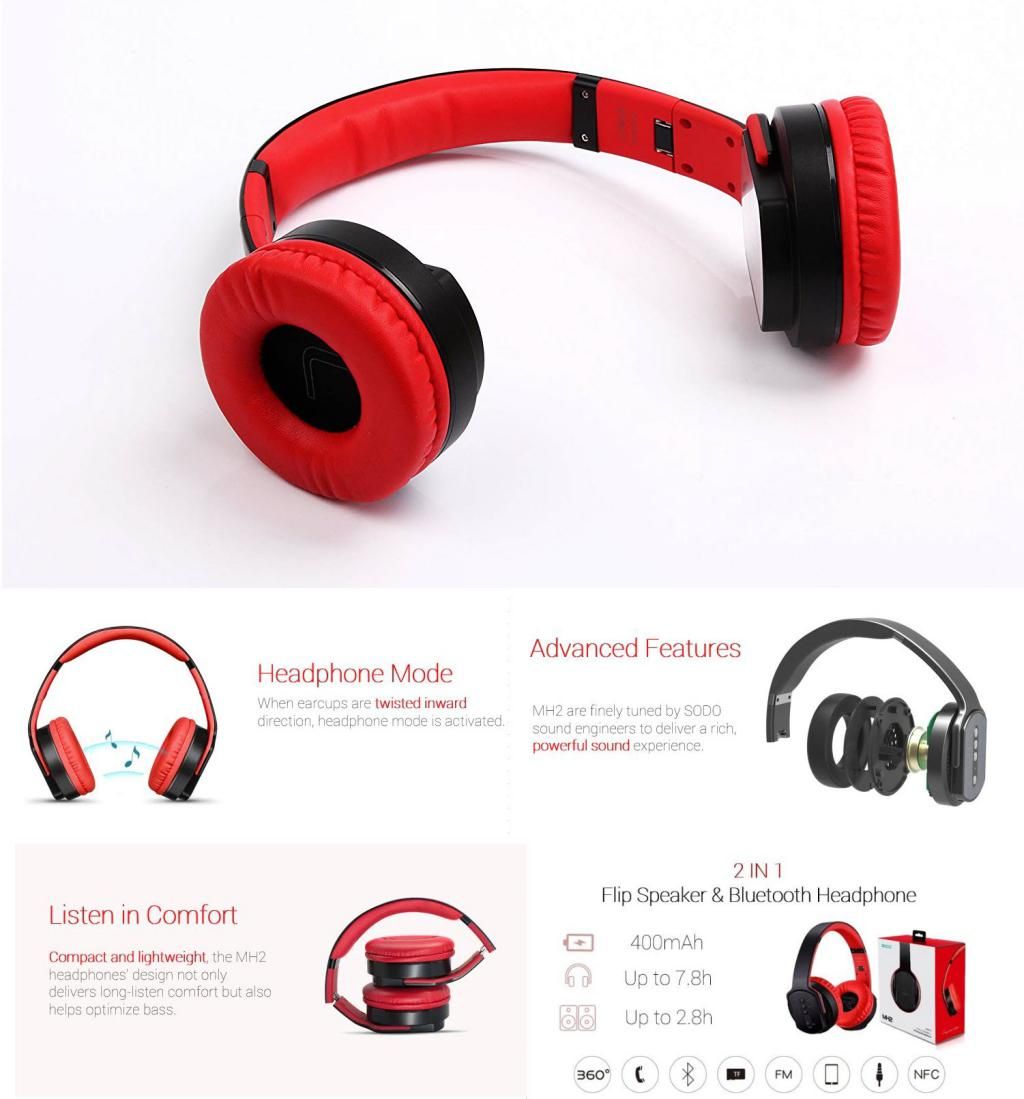 Sodo Mh2 Nfc Wireless Bluetooth Headphones (1)