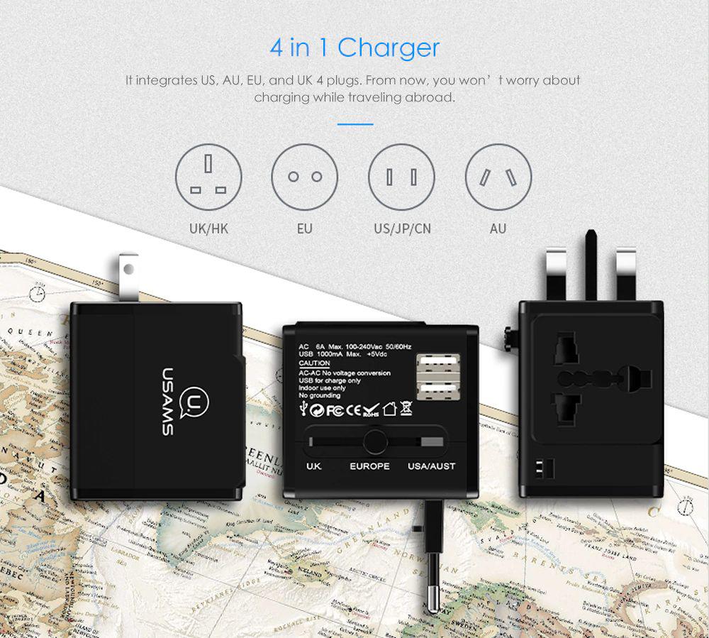 Usams T2 Dual Usb Universal Travel Charger (1)