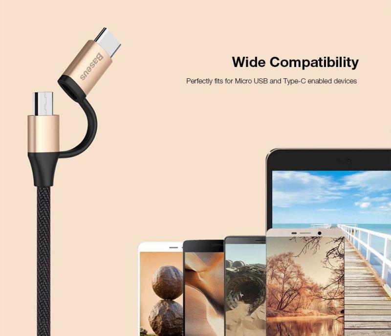 Baseus Yiven 2 In 1 Micro Usb Type C Cable (1)