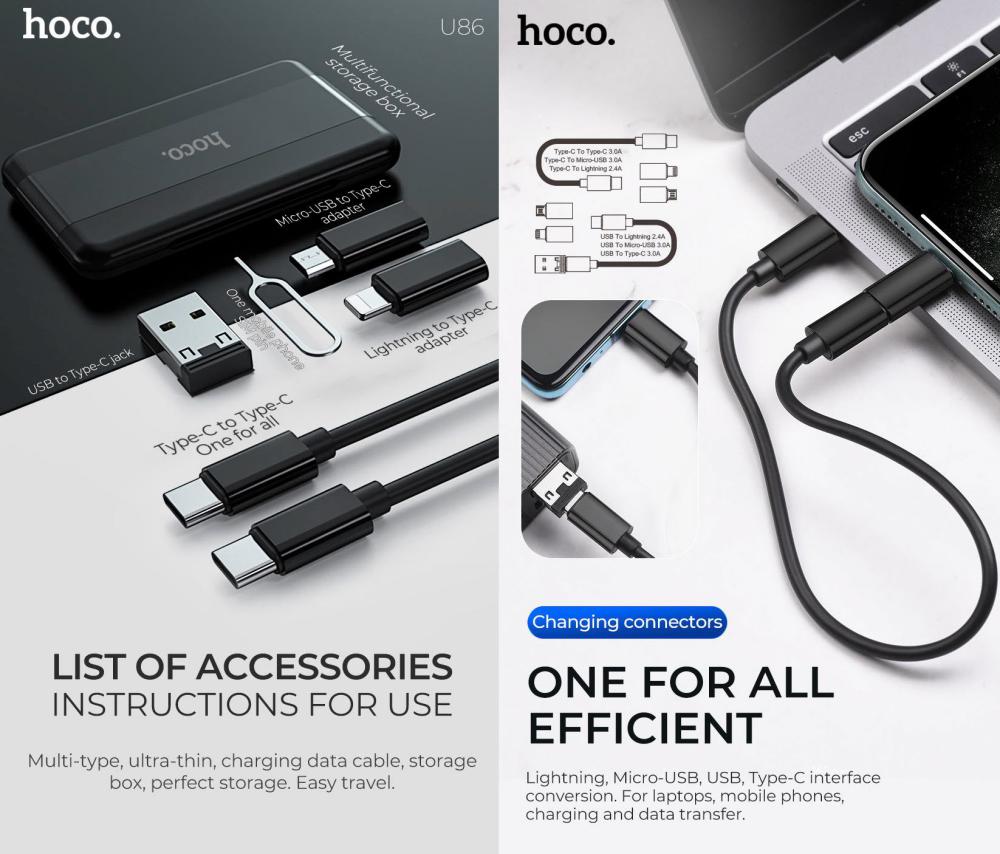 Hoco U86 Multifunctional 3 In 1 Treasure Charging Data Cable Storage Bag Case (5)