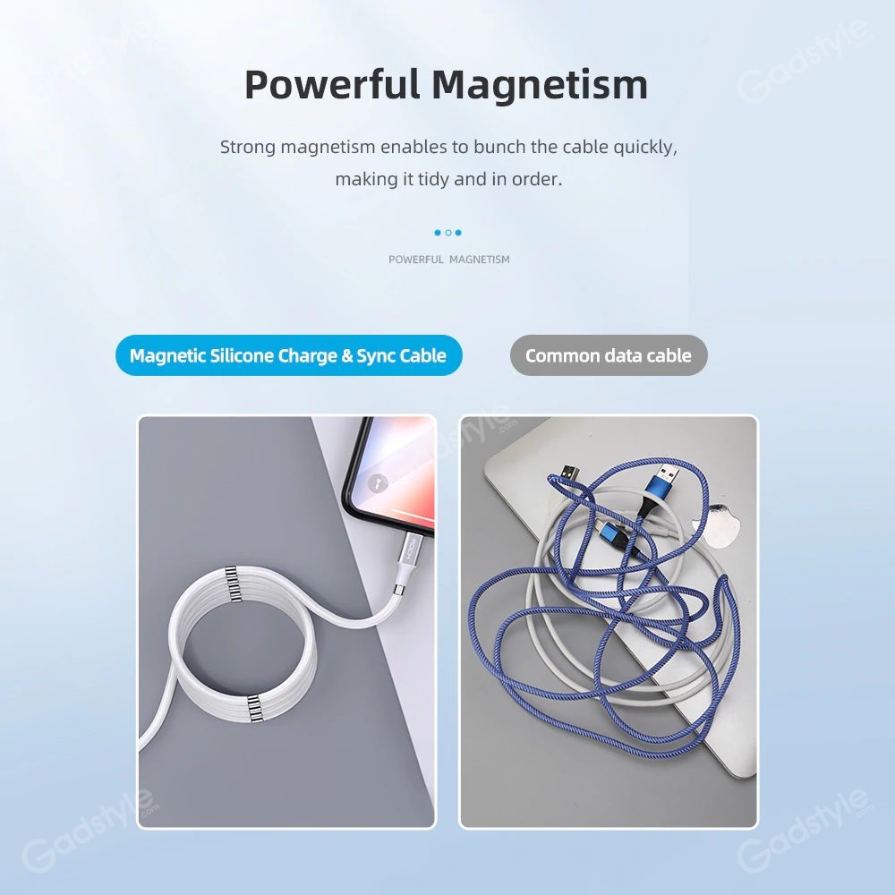 Rock Magnetic Data Cable Self Winding Fast Charging Data Cable For Iphone (1)