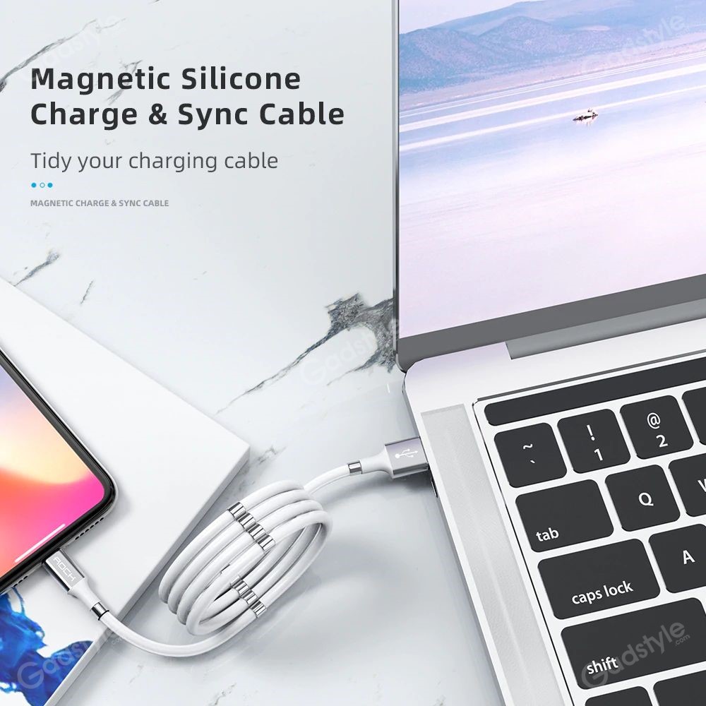 Rock Magnetic Data Cable Self Winding Fast Charging Data Cable For Iphone (5)
