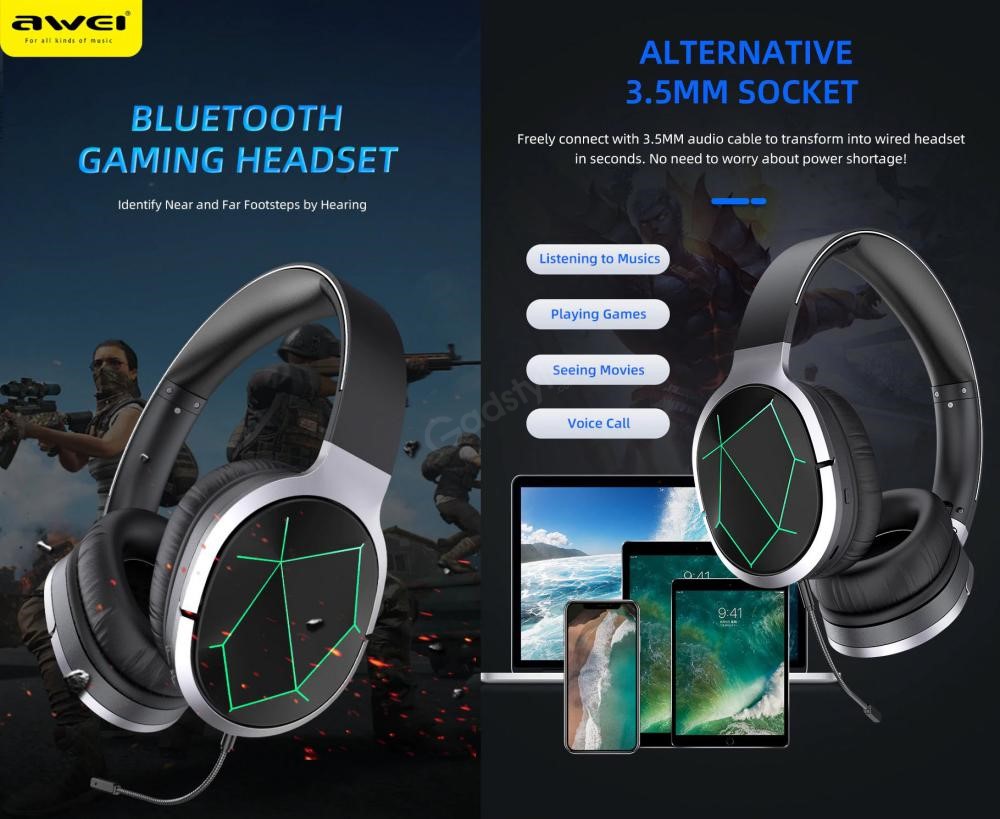 Awei A799bl Foldable Gaming Wireless Headphone (1)