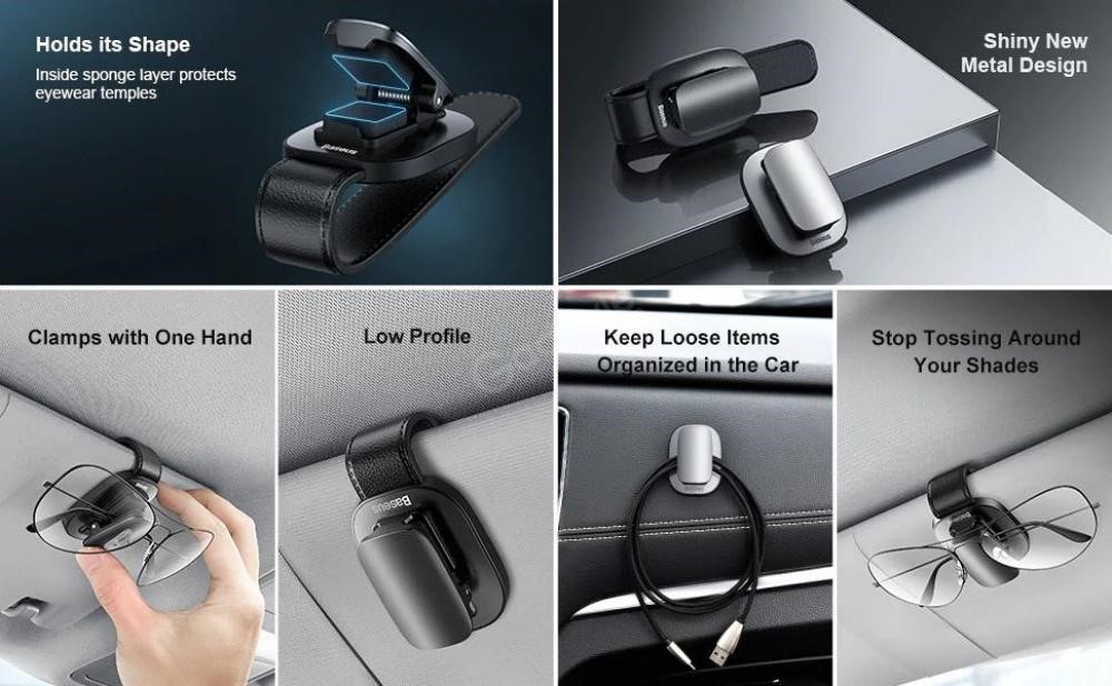 Baseus Car Eyeglass Holder Clip Auto Interior Organizer Car Accessories (3)
