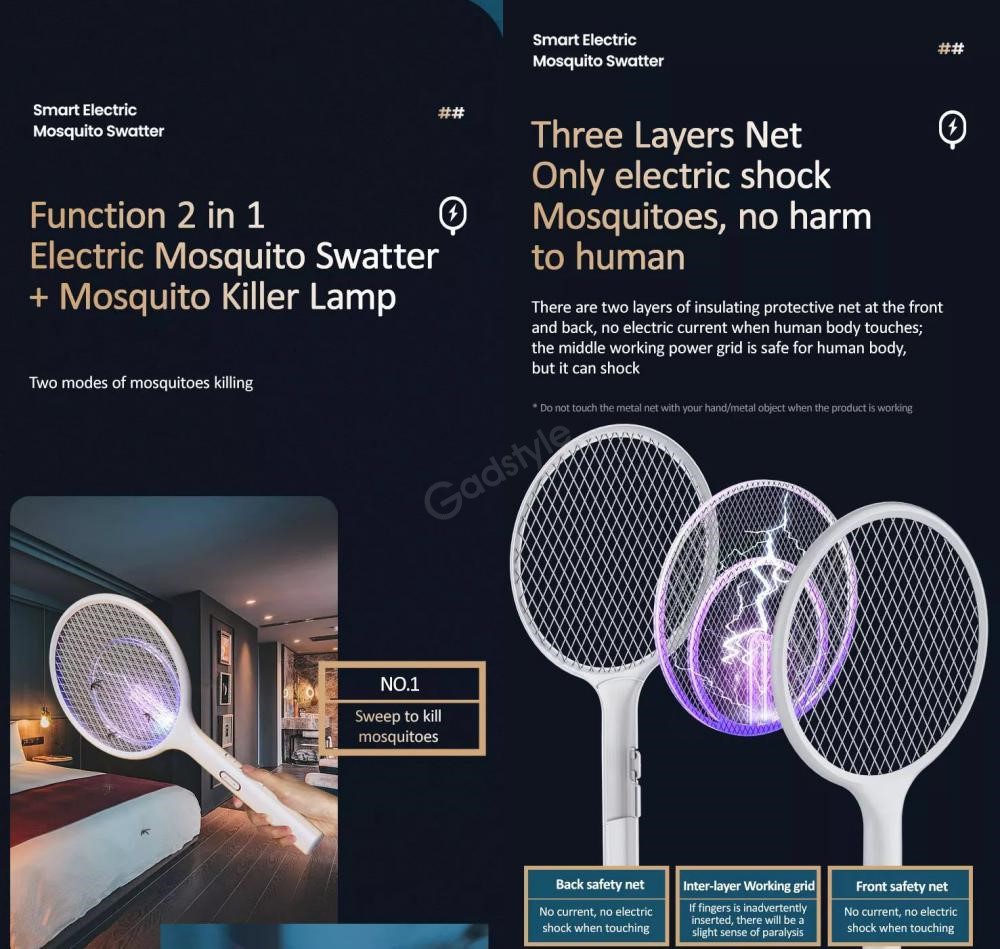 Usams Function 2 In 1 Electric Mosquito Swatter Killer Lamp (1)