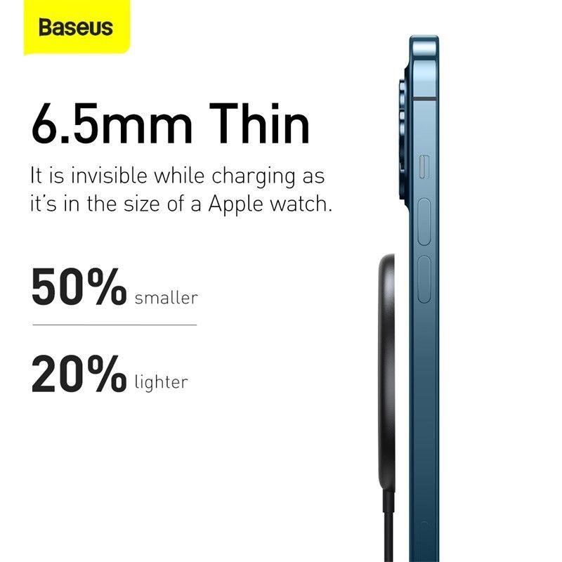 Baseus Bs W522 Simple Mini Magnetic Wireless Charger For Ip 12 Series (3)
