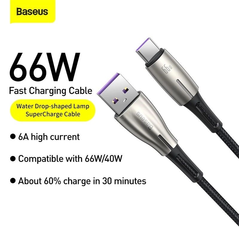 Baseus 66w 6a Usb Type C Cable For Huawei Mate 40 Pro Plus Huawei P40 (6)