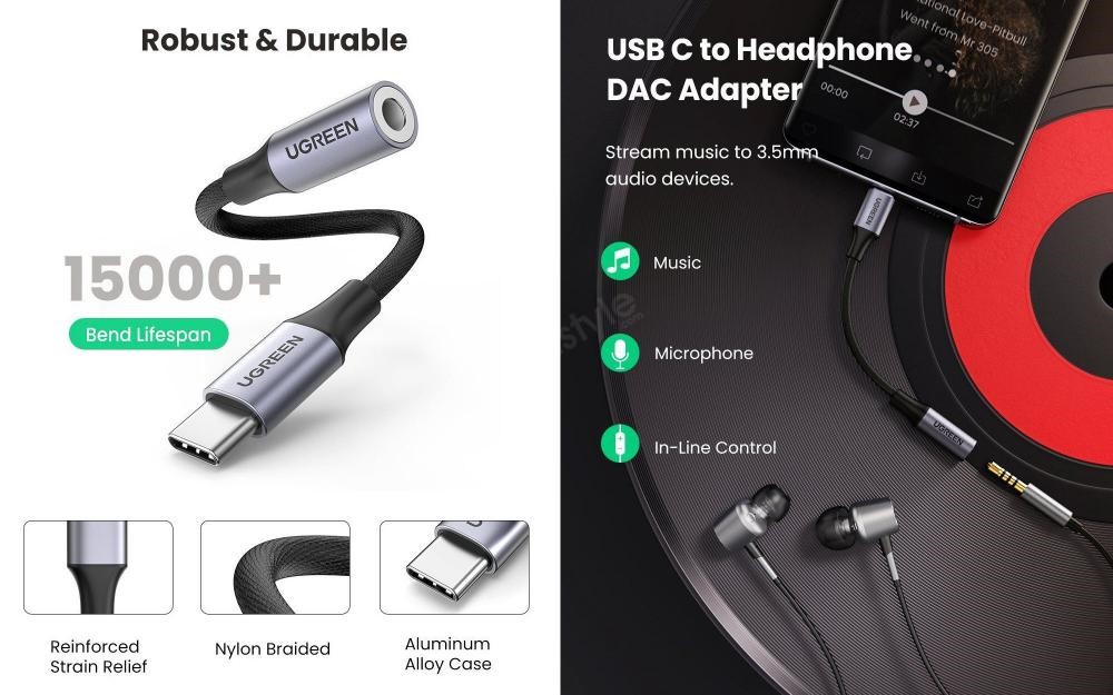 Ugreen Usb C To 3 5mm Headphone Adapter (3)