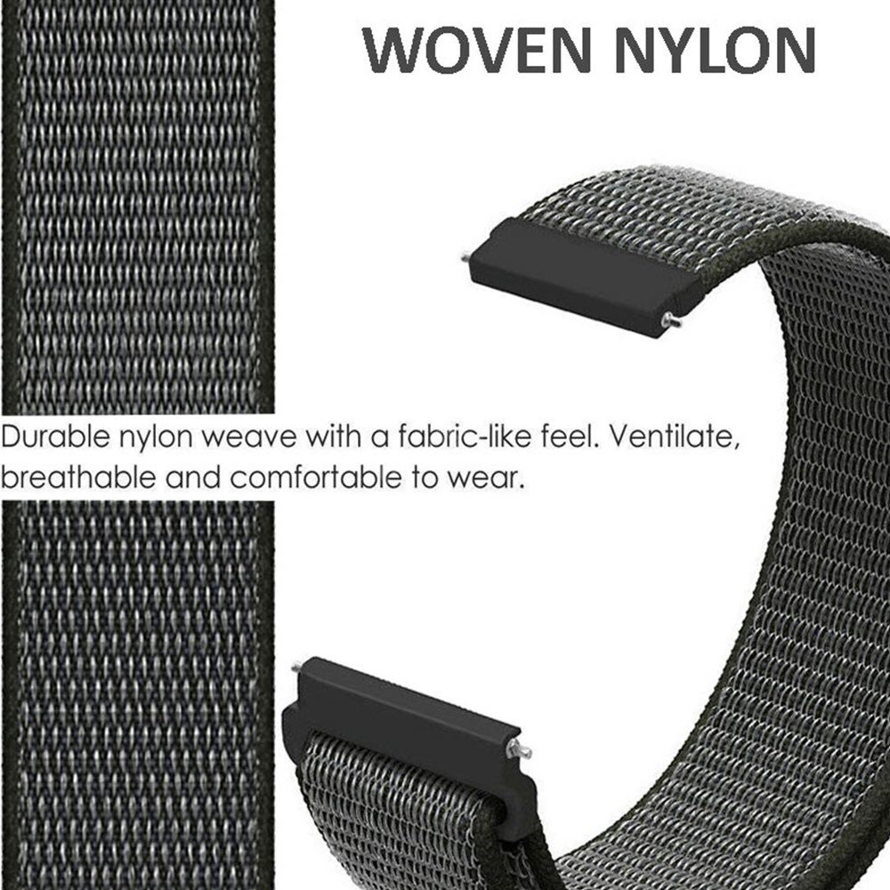 Nylon Braided Loop Watch Strap For 20 22mm (6)