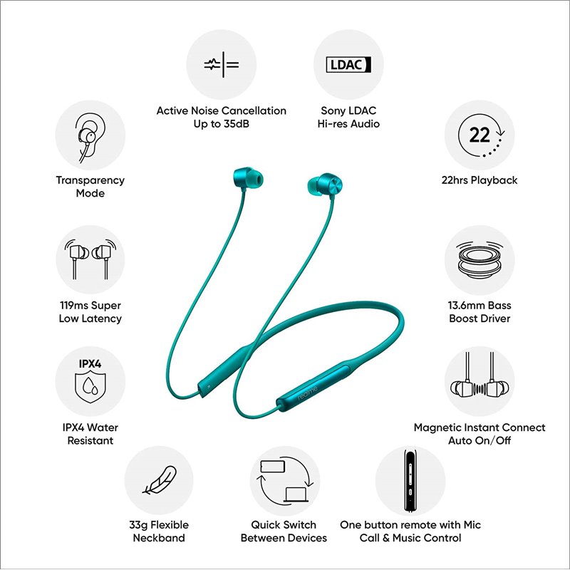 Realme Buds Wireless Pro Active Noise Cancellation Anc Green (5)