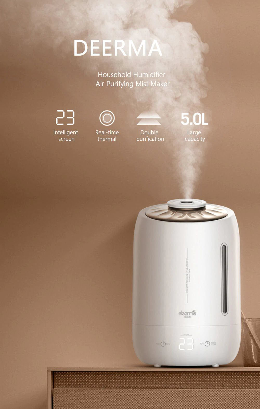 Xiaomi Deerma Dem F600 Household Humidifier Purifying Mist Maker 5l (2)