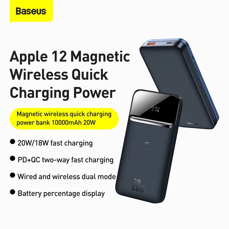 Baseus 10000mah Portable 20w Magnetic Wireless Charger Power Bank (6)
