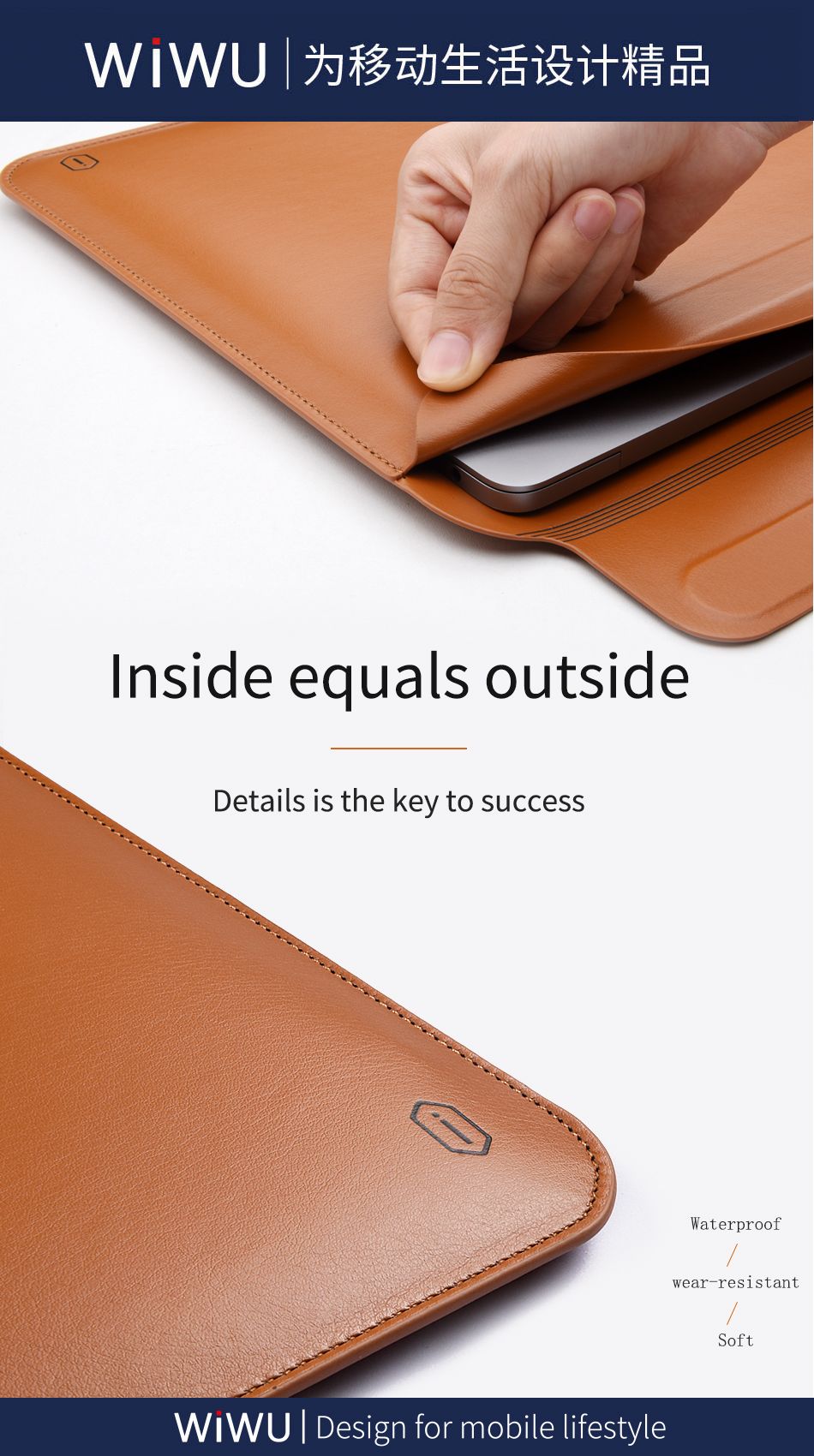 Wiwu Skin Pro Pu Leather Portable Stand Sleeve For Macbook (8)