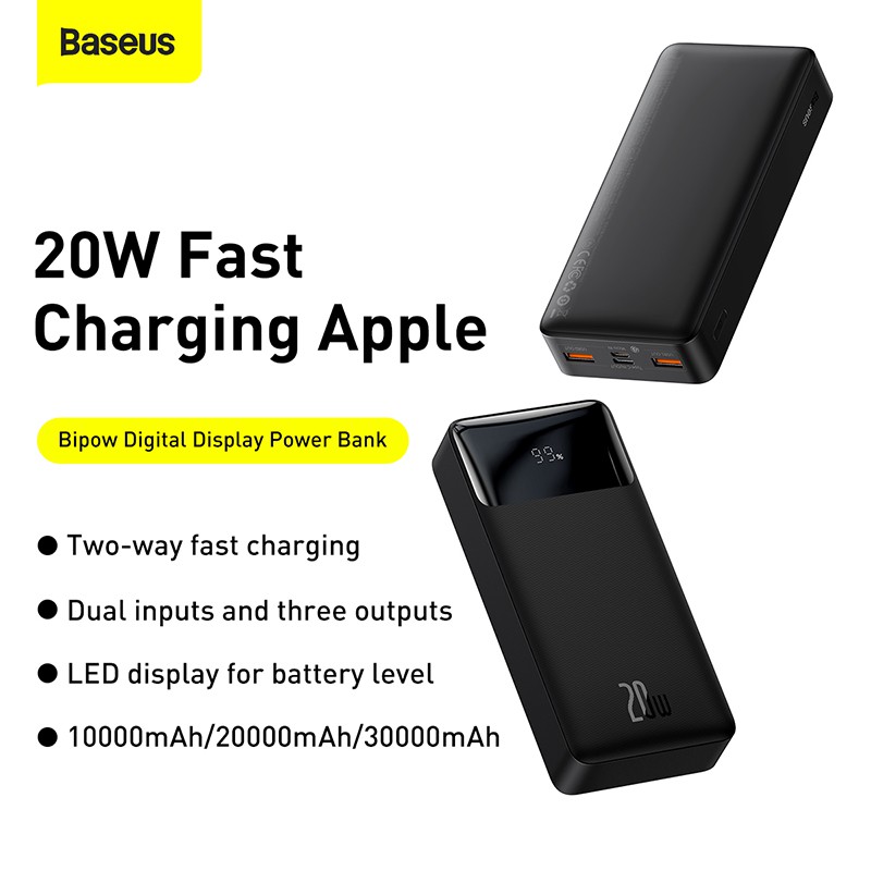 Baseus Bipow Digital Display 10000mAh 20W Power Bank