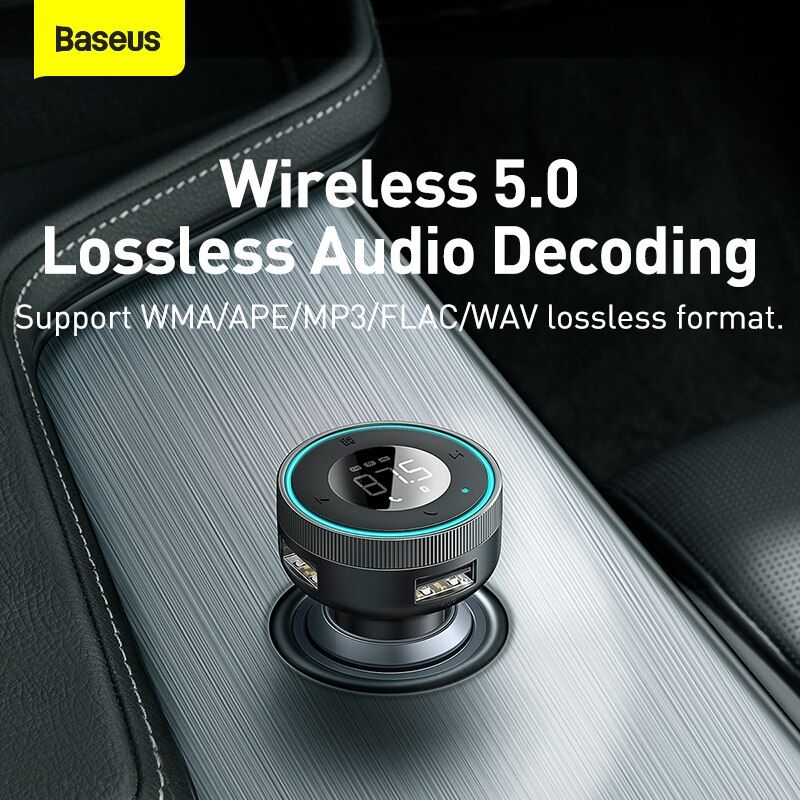 Baseus Enjoy Car Wireless Mp3 Charger Wireless 5 05v 3 4a Dual Usb Adapter With Led Dig ( (4)