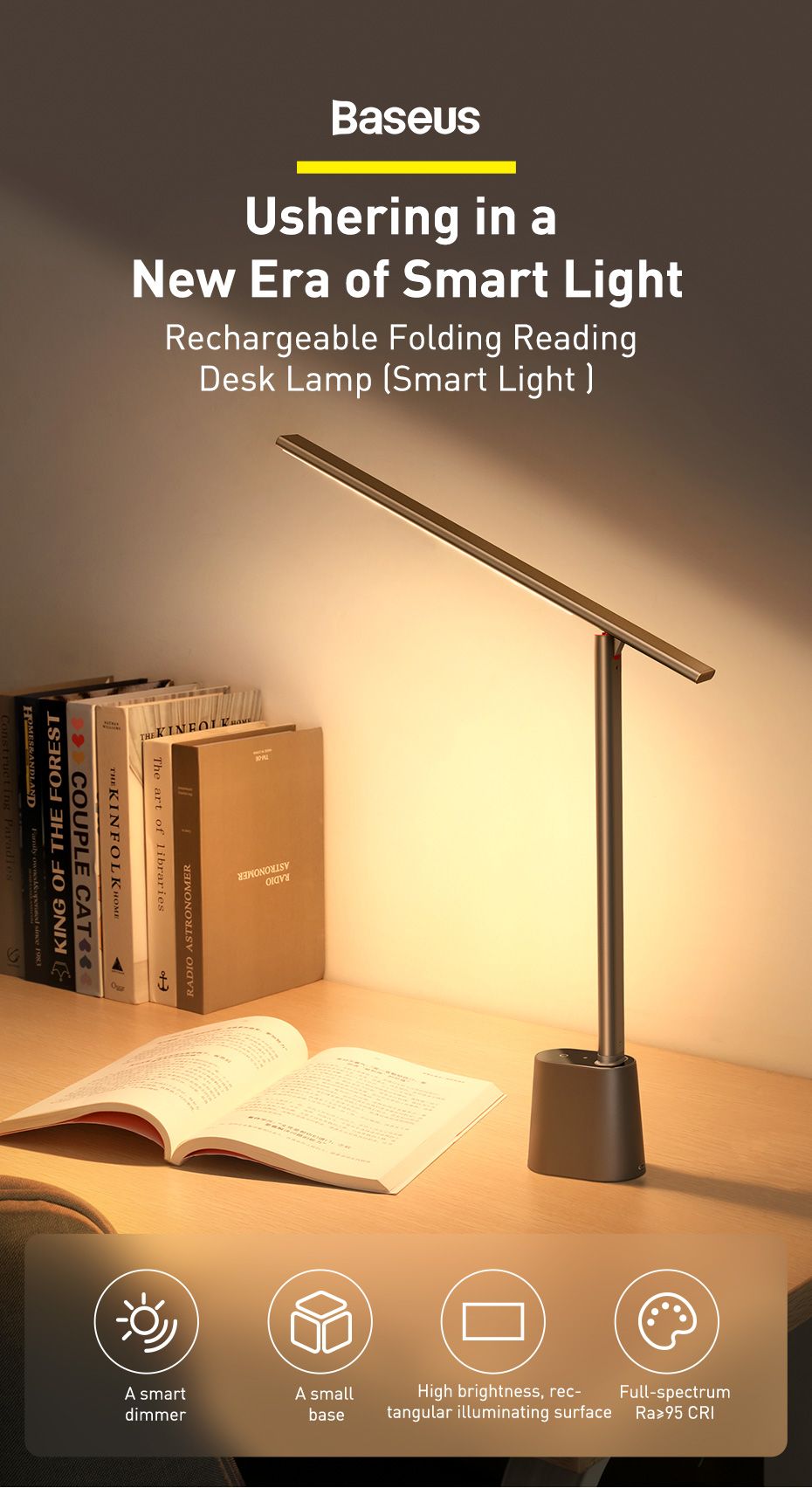 Baseus Smart Eye Series Rechargeable Folding Reading Desk Lamp Smart Light (1)