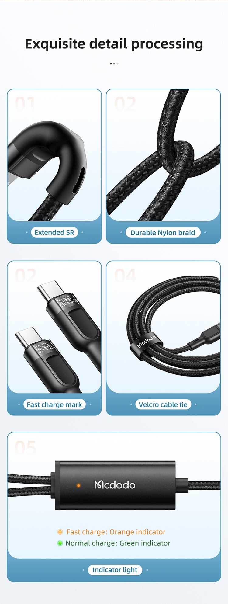 Mcdodo 2 In 1 Type C To Dual Type C Cable 1 2m 100w Max (3)