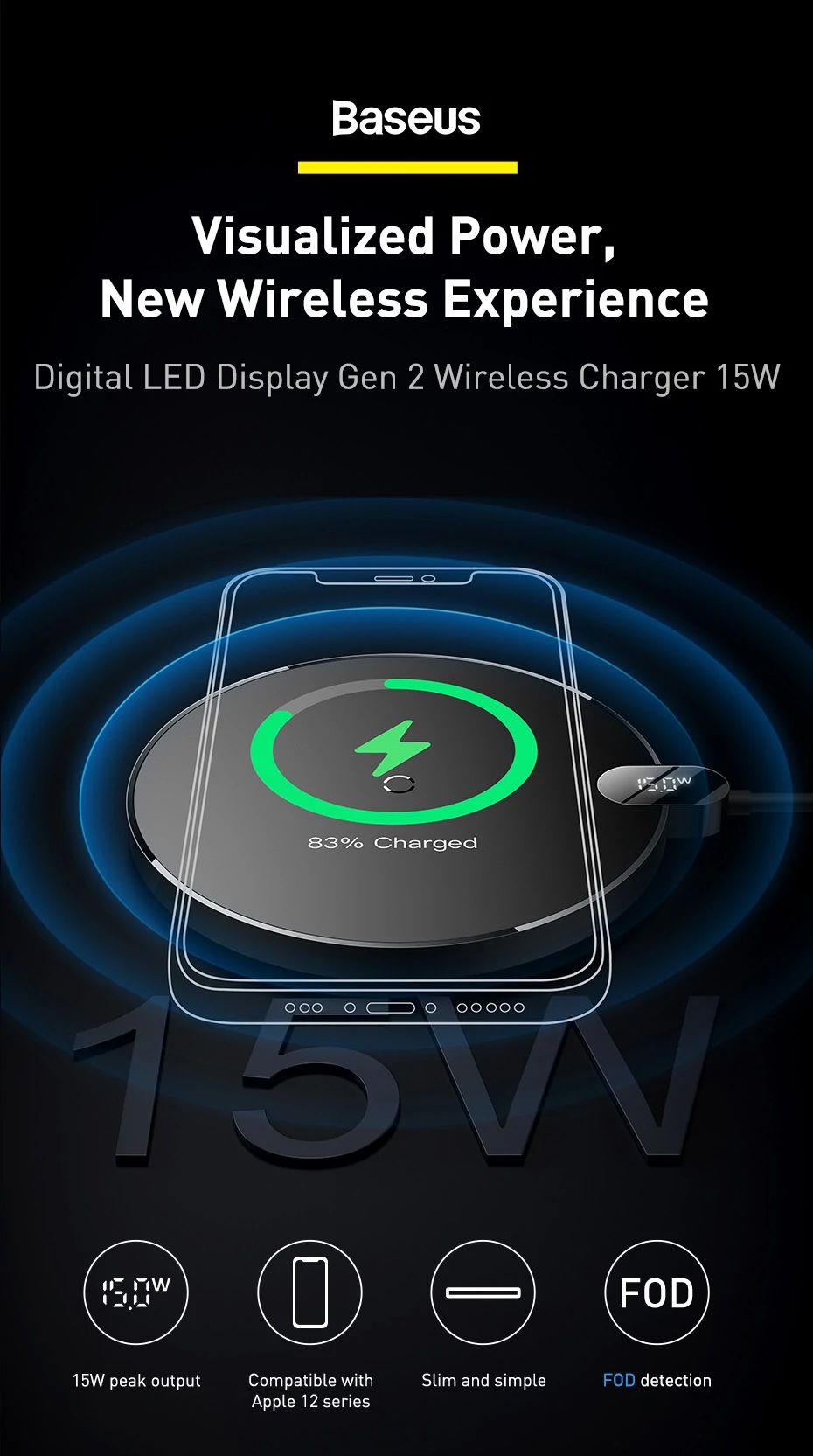 Baseus 15w Digital Led Display Gen 2 Wireless Charger (2)