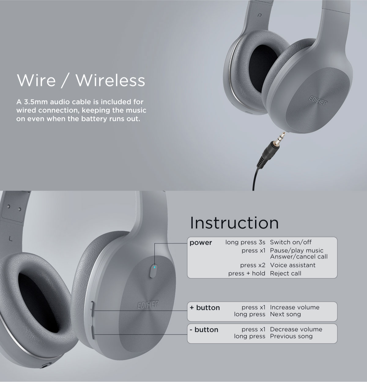 Edifier W600bt Bluetooth Stereo Headphones (4)