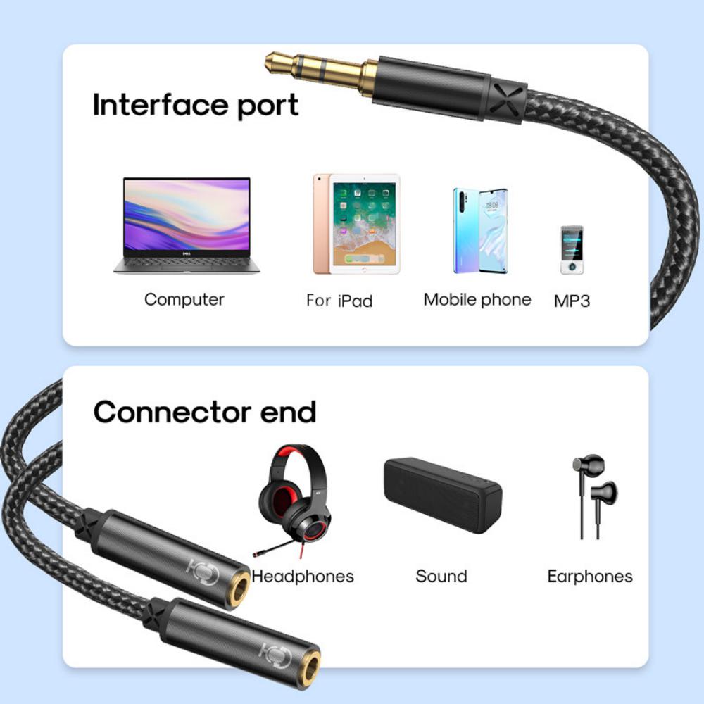 Joyroom Sy A04 Male To Female Y Splitter Audio Cable Support Voice Call (2)