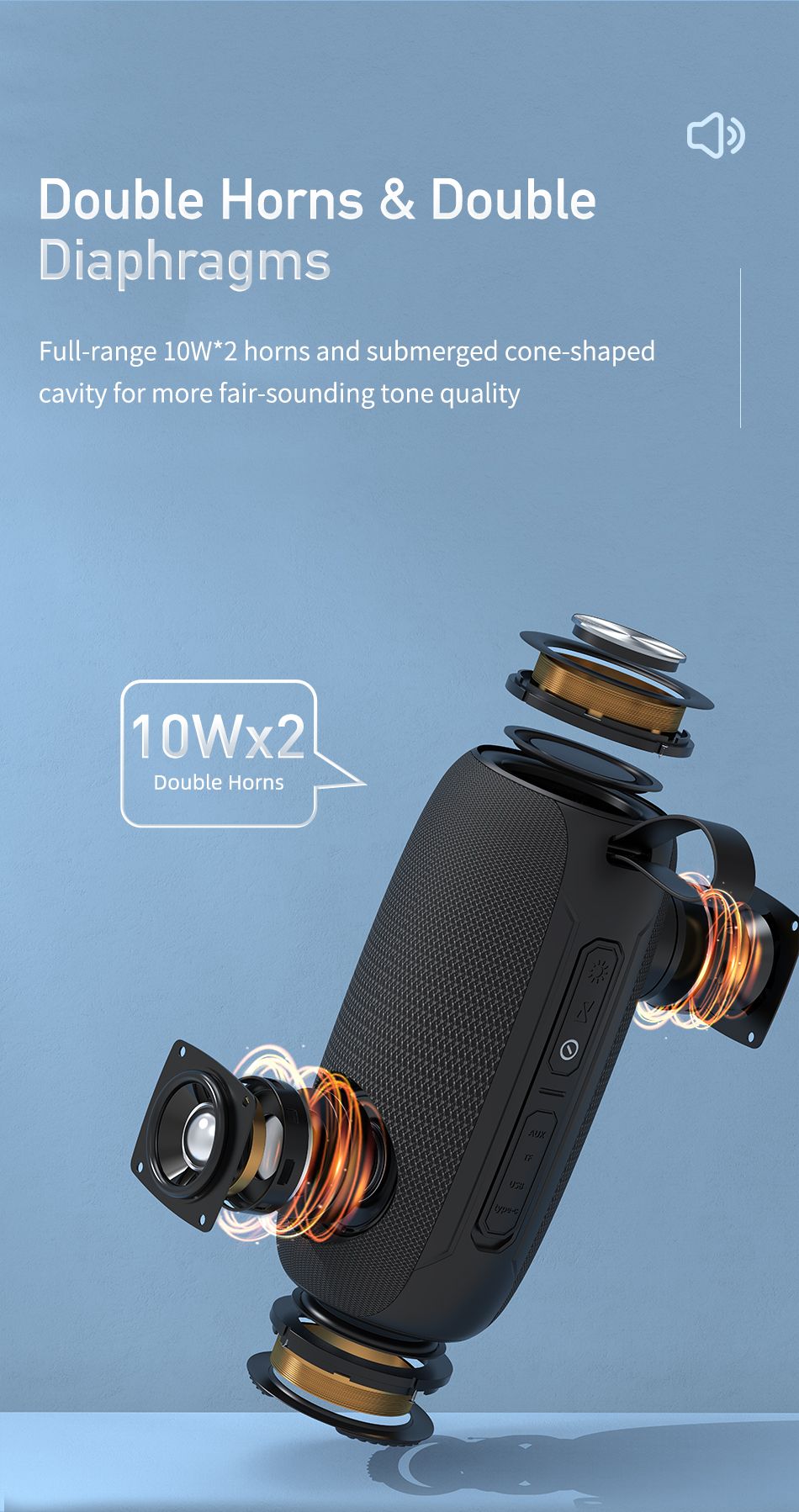 Awei Y370 Portable Bluetooth Wireless Ipx6 Speaker (3)