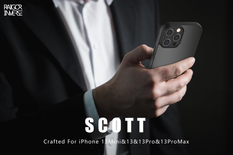 Raigor Inverse Scott Series Carbon Fiber Texture Tpupc Hybrid Phone Case For Iphone ( (3)
