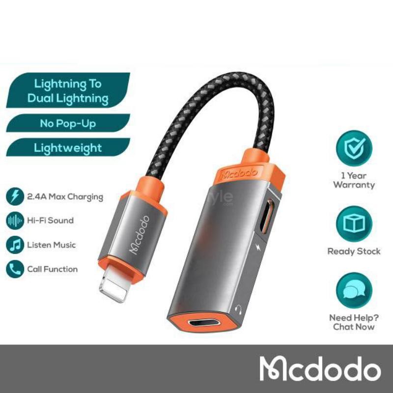Mcdodo Ca 049 Lightning To Dual Lightning Audio Adapter (4)