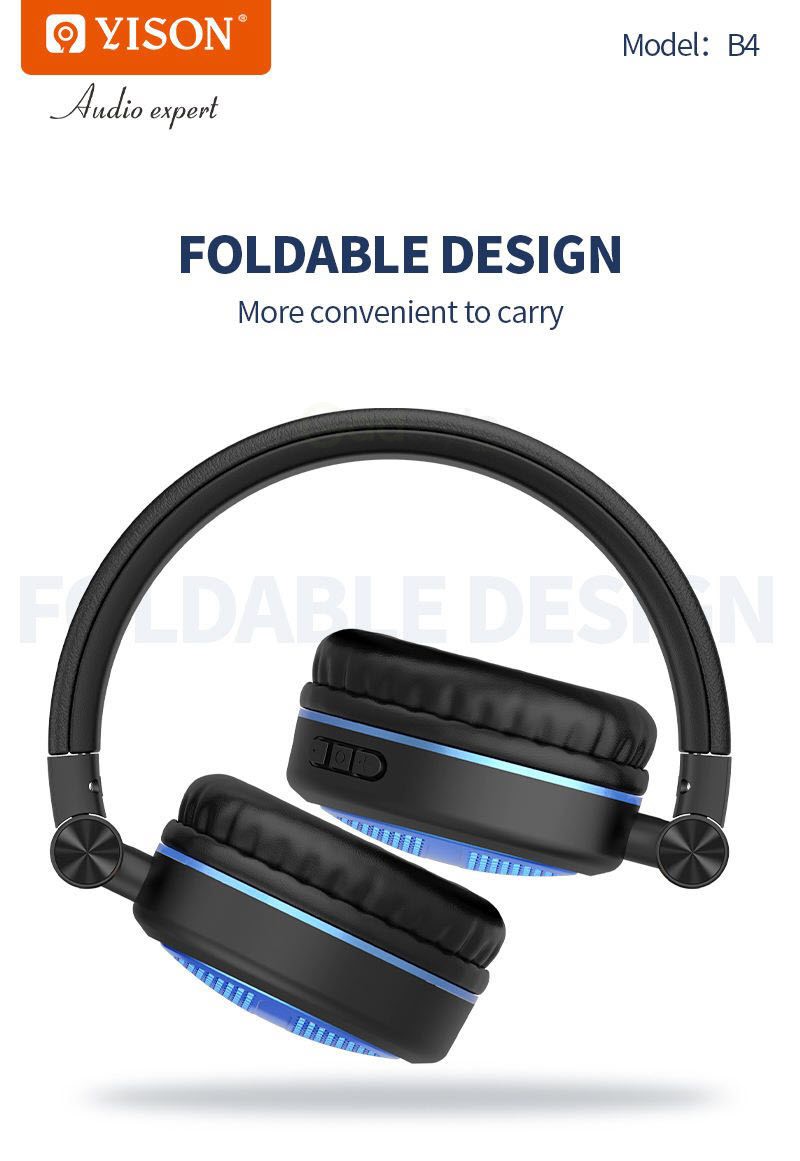 Yison B4 Portable Wireless Overhead Foldable Headphone (5)