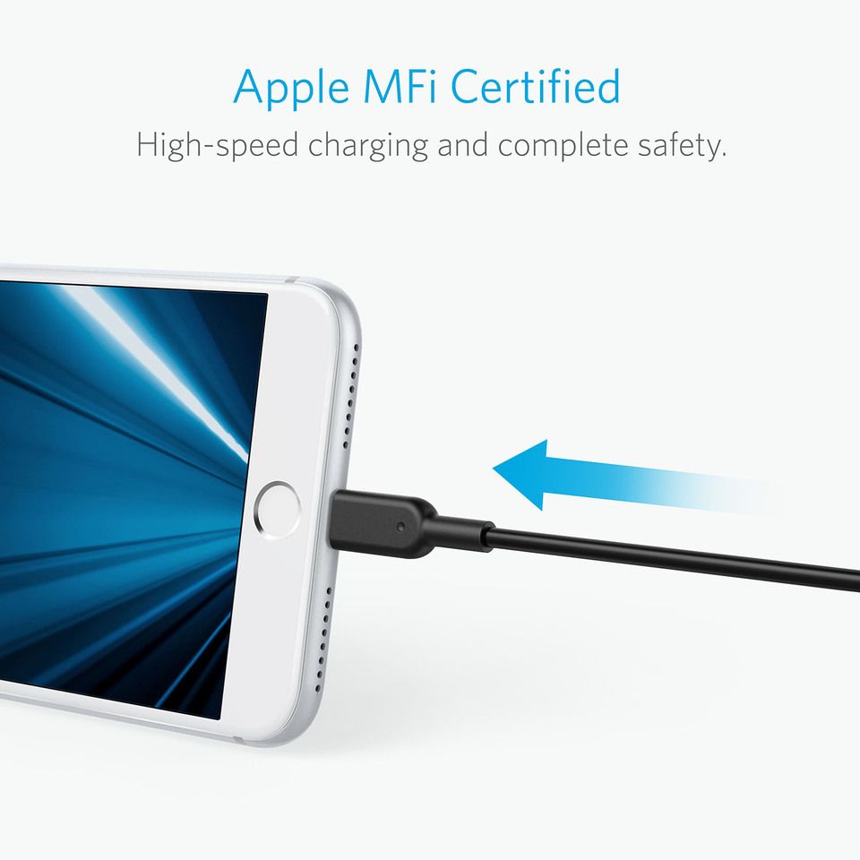 Anker Powerline Ii 3ft Mfi Certified Usb Charging Sync Lightning Cable (1)
