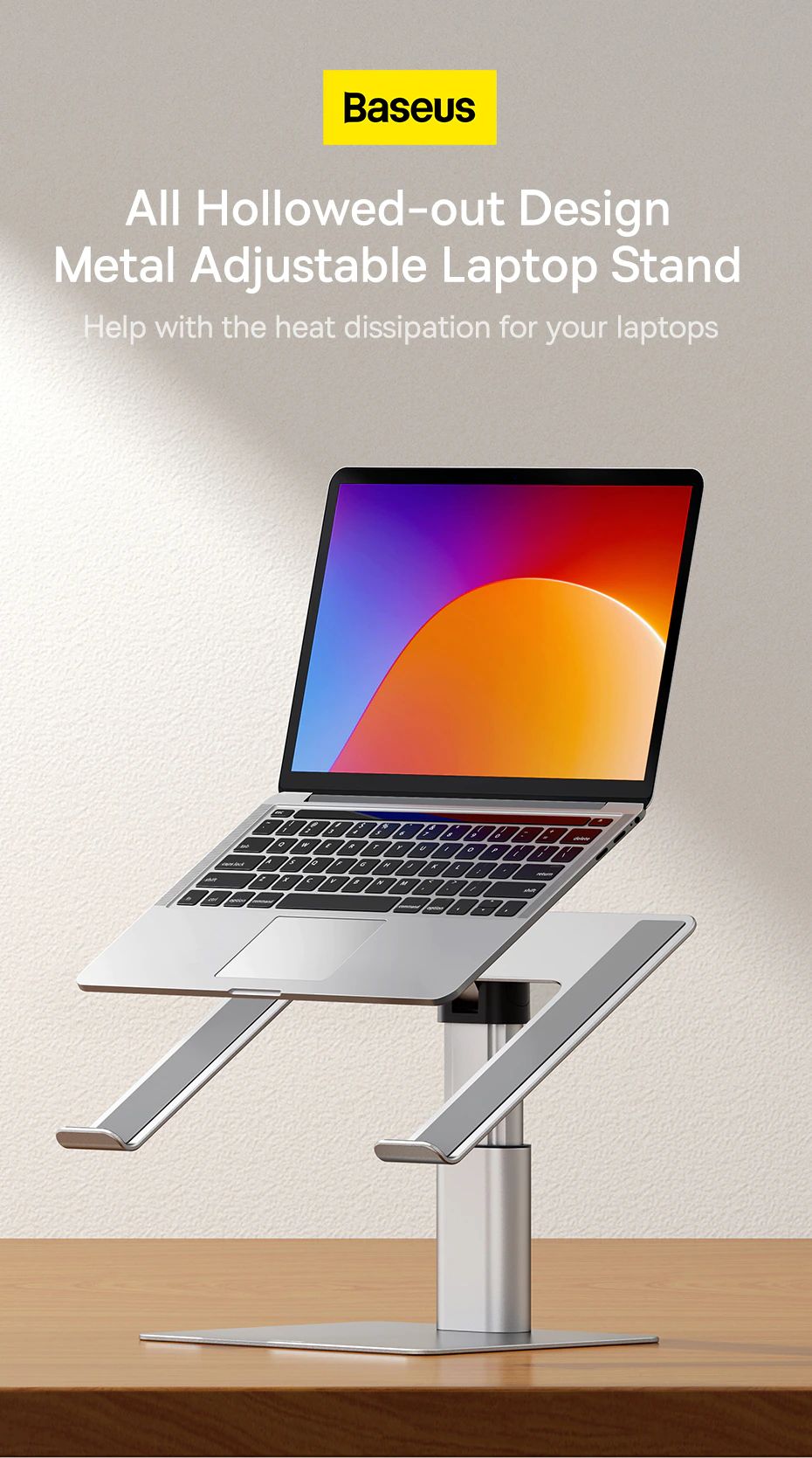 Baseus Adjustable Laptop Stand Aluminum Notebook Support For Macbook Pro Air Ipad Tablet Pc Desktop Holder Metal Laptop Bracket Gadstylebd (1 (4)