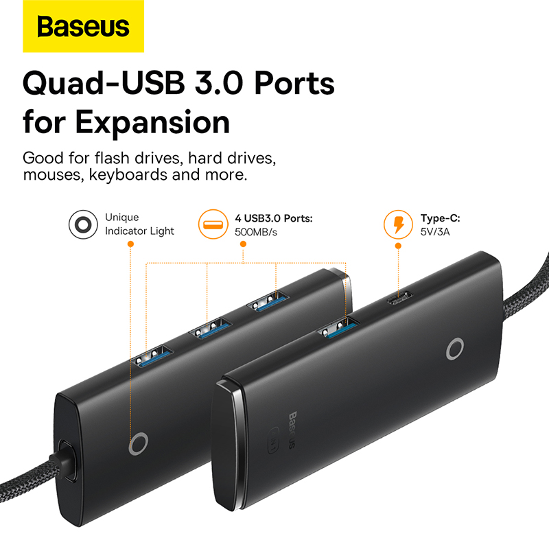 Baseus Hub Lite Series 4 Port Type C Hub Adapter 4x Usb 3 0 (3)