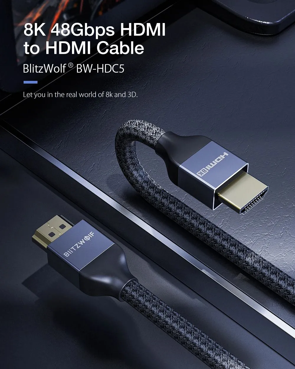 Blitzwolf Bw Hdc5 8k 48gbps Hdmi To Hdmi Cable (2)