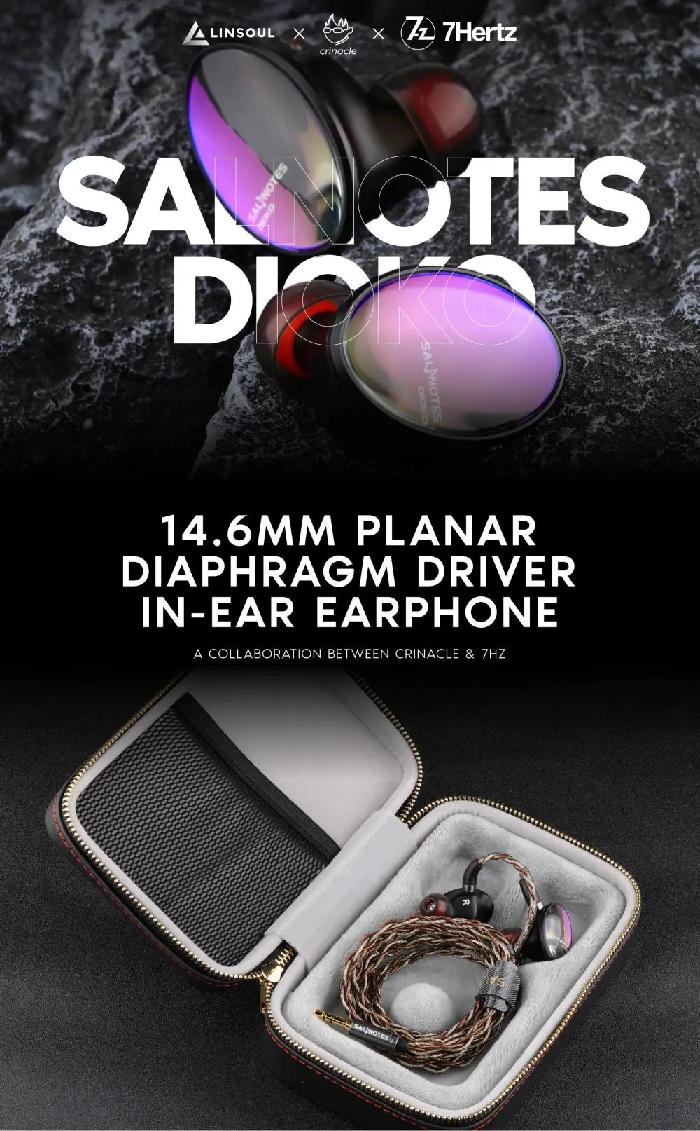 7hz X Crinacle Salnotes Dioko 14 6mm Planar Diaphragm Driver In Ear Earphone (8)