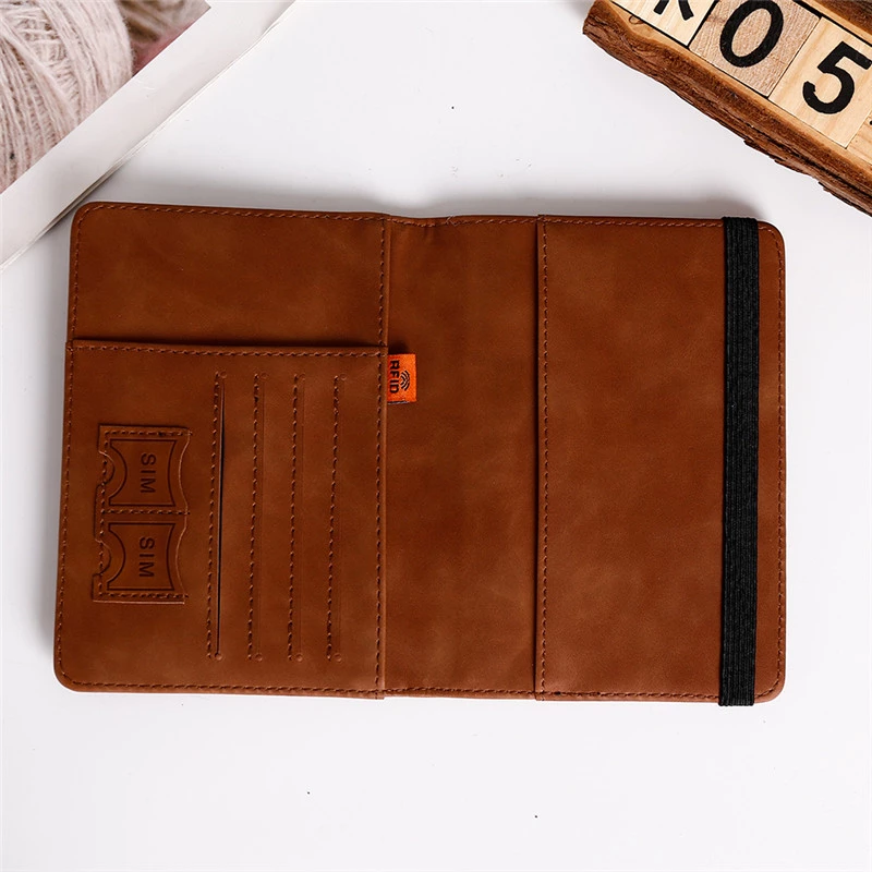 Charm Rfid Vintage Multi Function Pu Leather Passport Covers Holder Wallet Case (4)