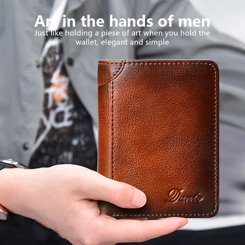 Dante Mens Genuine Leather Rfid Blocking Business Card Holder Anti Theft Vertical Wallet (4)