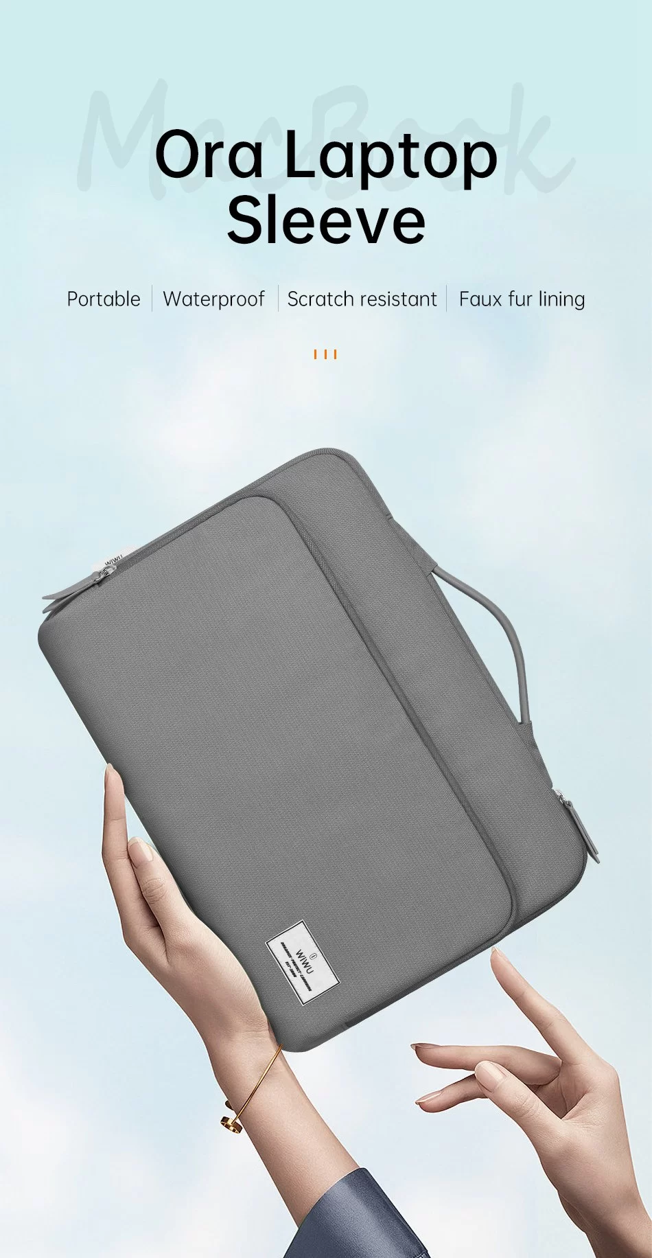 Wiwu Ora 450d Polyester Waterproof Laptop Sleeve For 14 16 Inch (3)