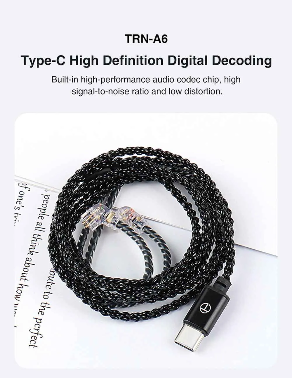 Trn A6 Type C Upgraded Earphones Cable With Mic (2)