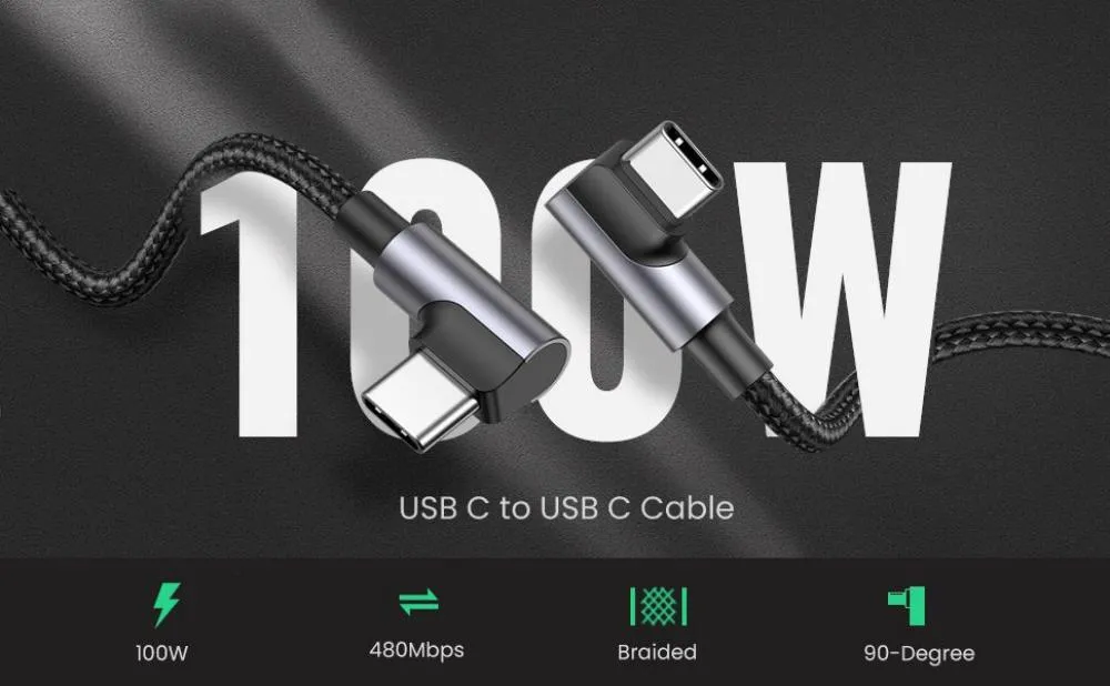 Ugreen Right Angle 100w Usb C Cable Pd Fast Charging (7)