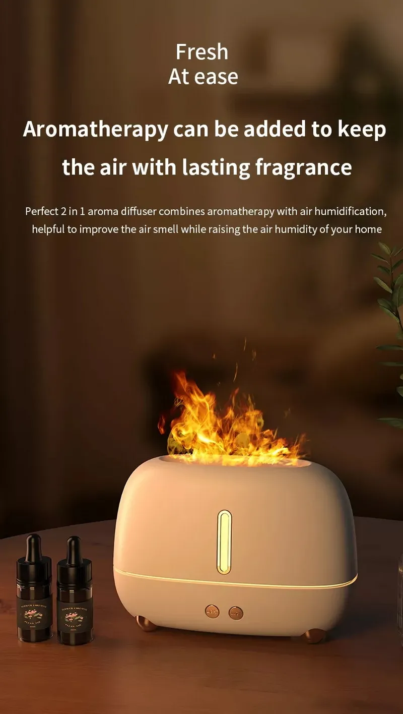 Flame Humidifier Silent Spray Aromatherapy Machine Desktop Bedroom (1)