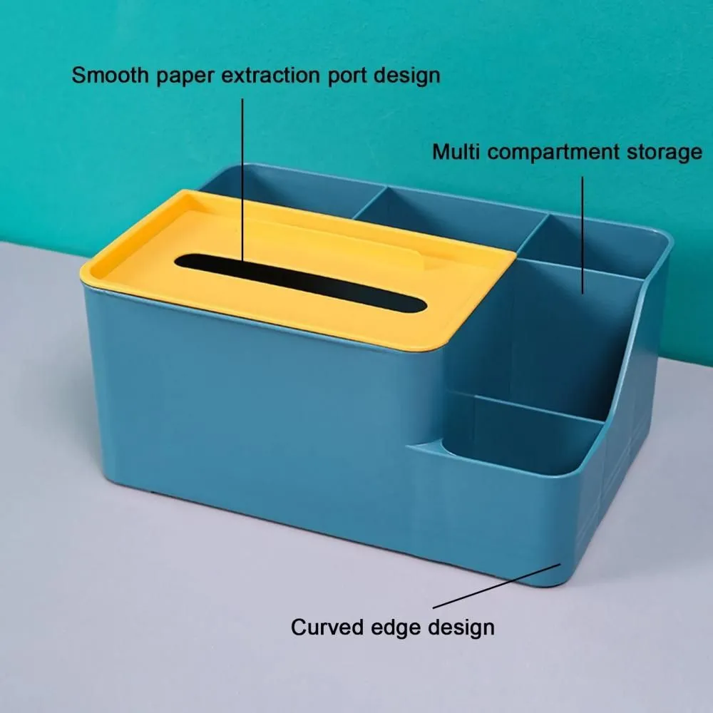 Multifunctional Household Plastic Desktop Storage Organizer Tissue Box (3)